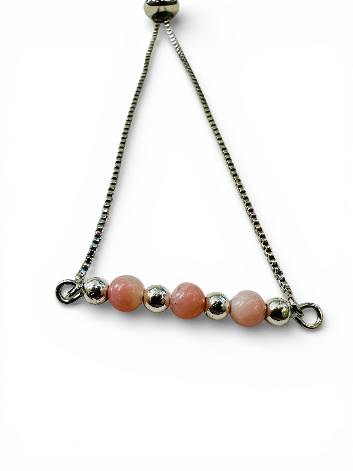 Handmade pink opal gemstone slider bracelet, photo 2