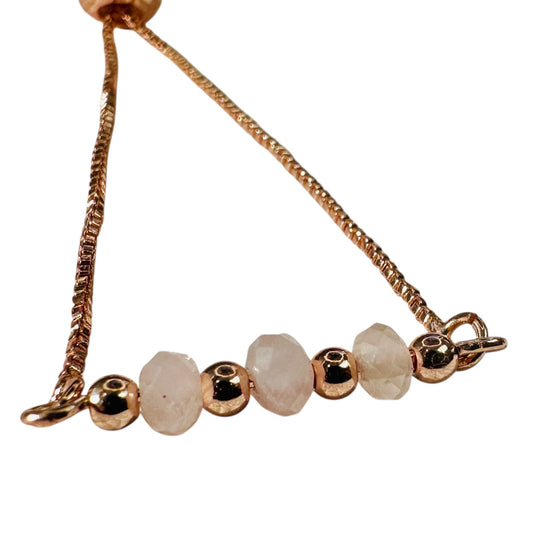 Rose quartz gemstone slider bracelet, photo 1