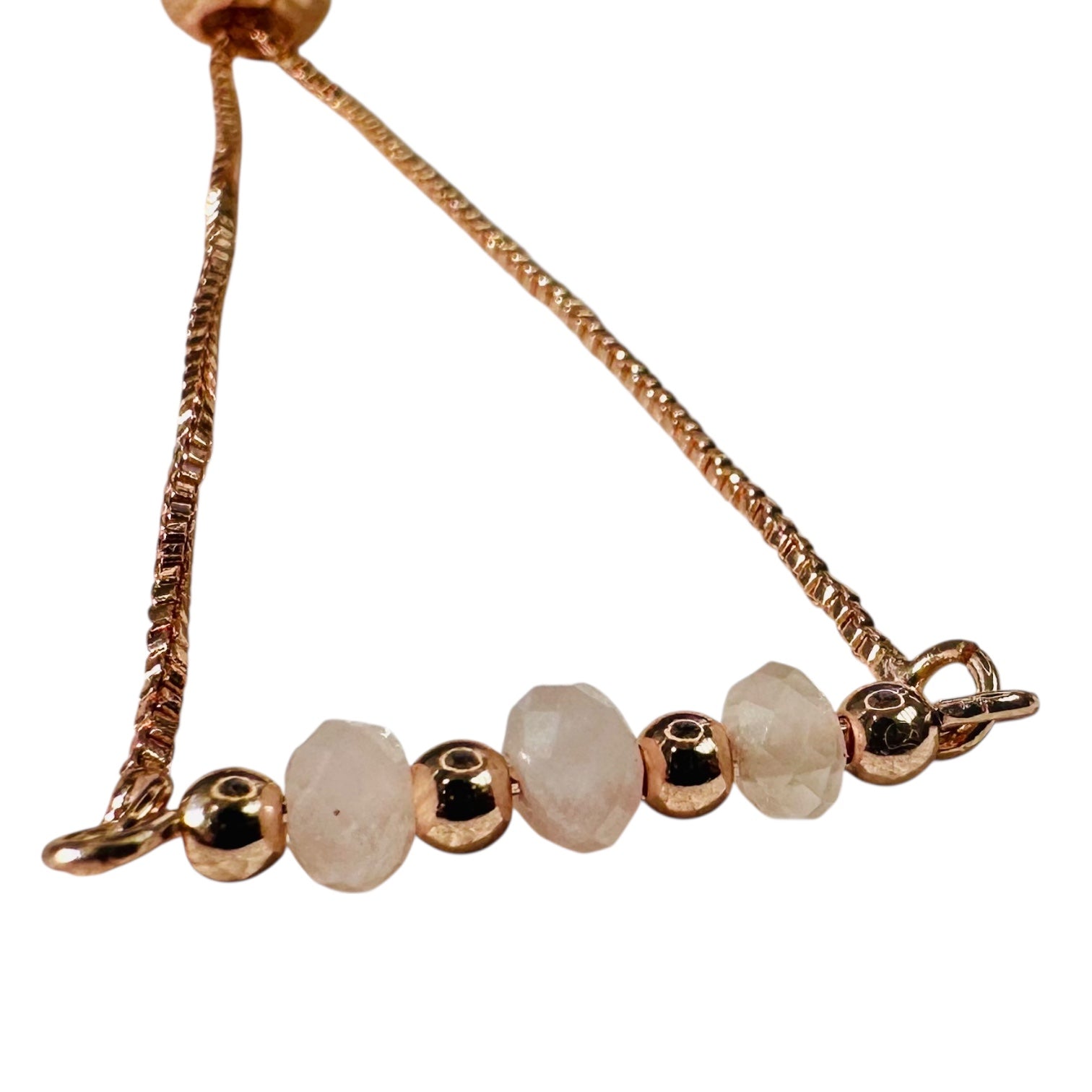 Rose quartz gemstone slider bracelet, photo 1